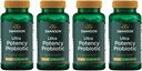 Swanson Ultra Potency Probiotic 소화 건강 면역 체계 지원 66 억 CFU Prebiotic NutraFlora scFOS 60 DRcaps Veggie 캡슐 (4 팩)