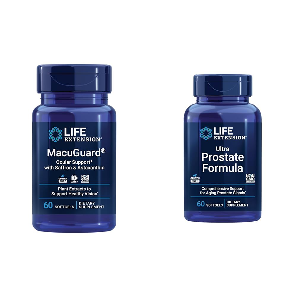 생활 연장 Macuguard Ocular 지원 Saffron & Astaxanthin 60 조사와 매우 전립선 공식은 Palmetto 60 Softgels를 보았습니다