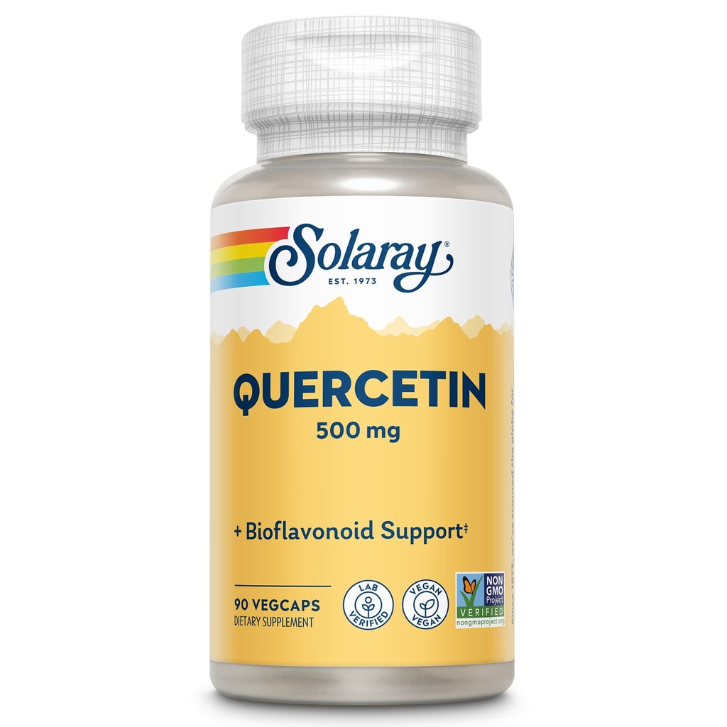 SOLARAY Quercetin 500 mg의 지원 Sinus, 호흡, 면역 기능 & 정상, 건강한 Uric 산 수준, 90 VegCaps