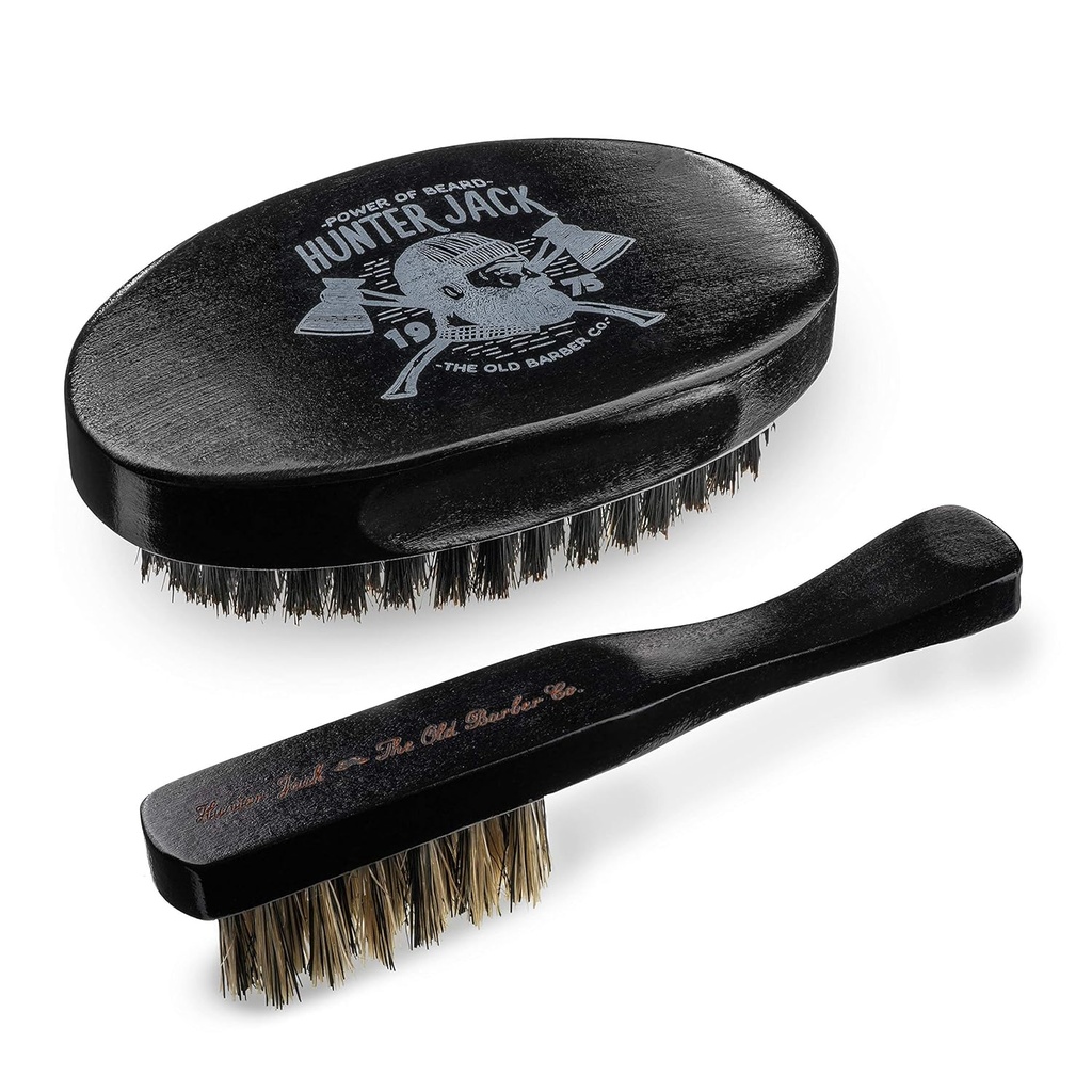 남자를위한 곰 브러쉬 - 자연 Boar Bristle Beard Brush Kit - 남자를위한 콧수염 브러시 - Hunter Jack의 프리미엄 Grooming Set