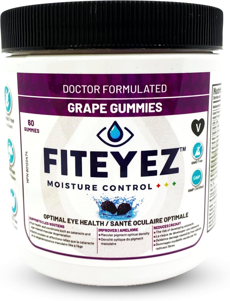 눈 비타민 Gummies - Astaxanthin, Lutein 및 Zeaxanthin 보충제 - 11 Essential Ocular Nutrients - Non-GMO & 글루텐 무료 보충 - 비타민 E, B1, B6, B9 및 B12-60 Gummies 포함