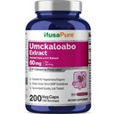 NusaPure Umckaloabo 4:1 추출물, 240 mg Veggie Caps 200 조사 (비 GMO, Vegan)와 동등한 60 mg