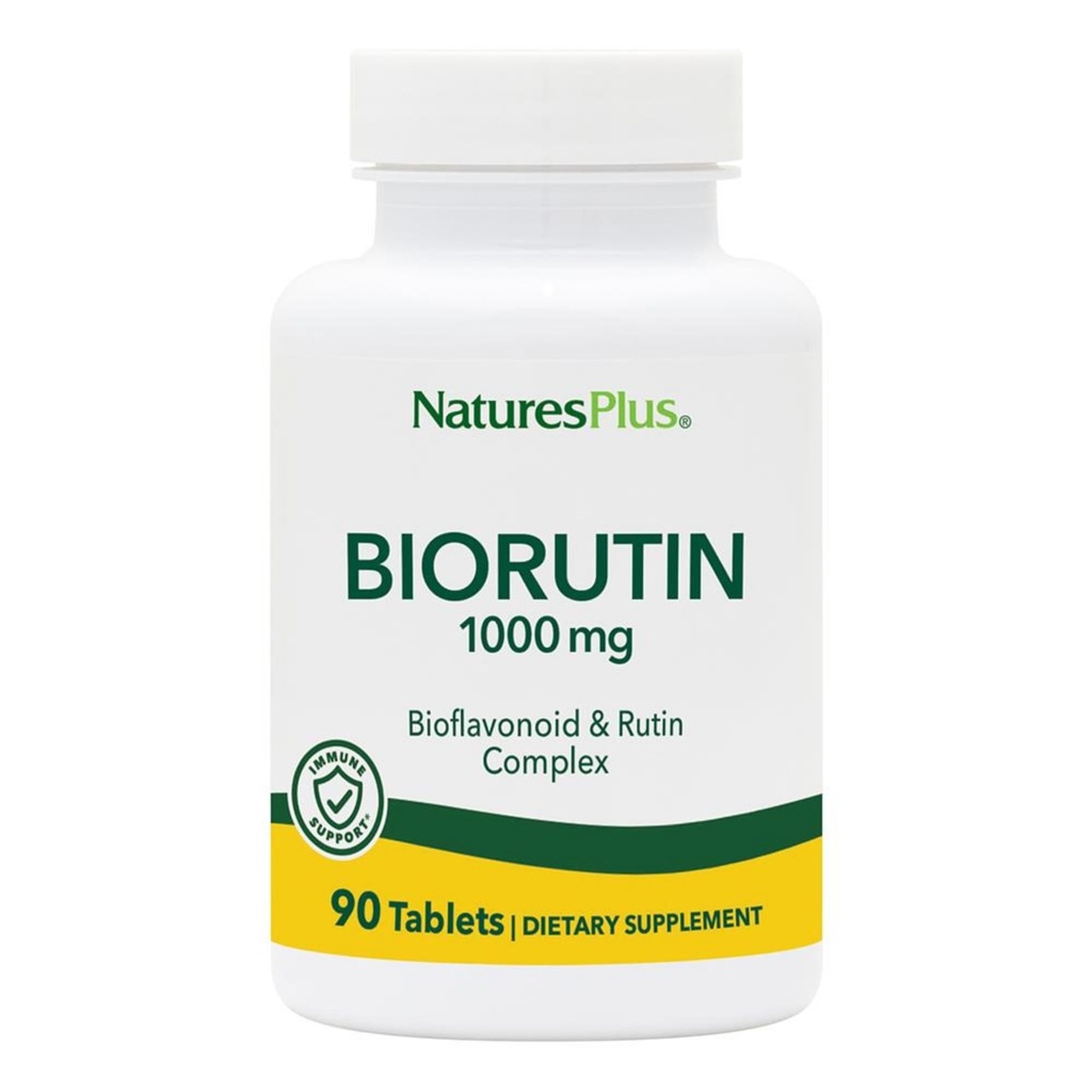 자연 플러스 Biorutin 1000 mg - 90 정제 - Bioflavonoid & Rutin Complex - 지원 관 기능 및 순환 - 채식주의, 글루텐 무료 - 90 서빙