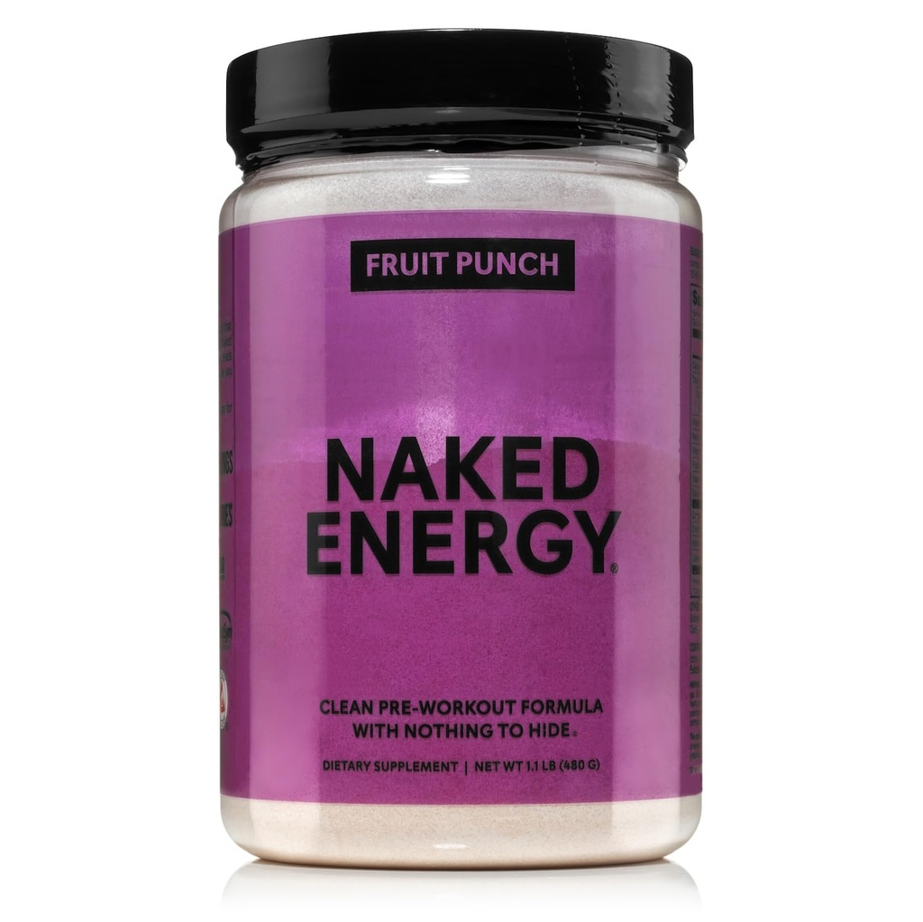NAKED 과일 펀치 에너지 - 남자와 여자를 위한 청결한 전 운동 보충교재, Vegan 친절한, 추가 감미료, 색깔 또는 풍미 없음 - 30의 서빙