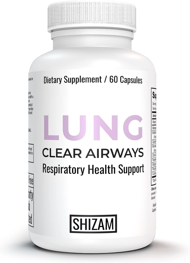 SHIZAM Lung Cleanse Detox는 호흡 건강 및 흡연자를 위한 보충을 지원합니다. Butterbur Stinging Nettle Root Bromelain Quercetin Cordyceps Feverfew Pine Bark Extract의 캡슐