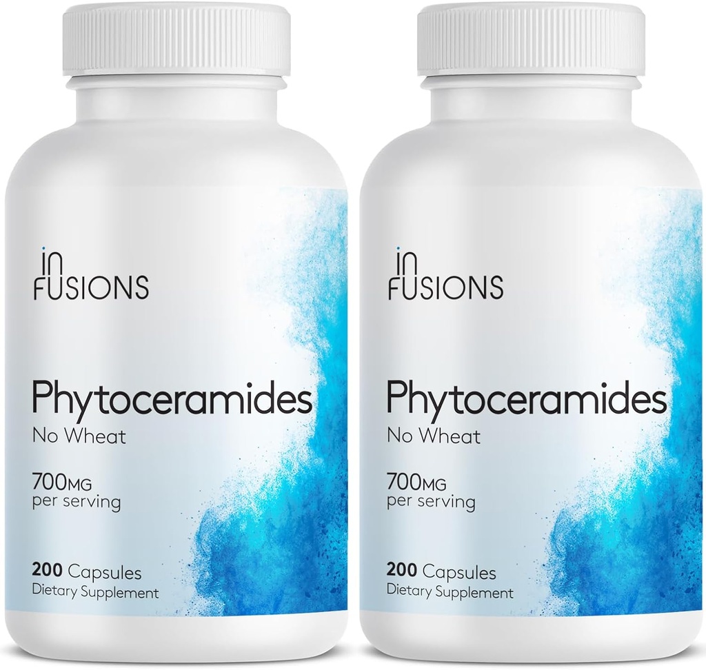 Phytoceramides 200 캡슐 피부 수선 회춘 노화 방지 지원 식물 파생된 Ceramides 700mg 글루텐 자유로운 비 GMO (2)