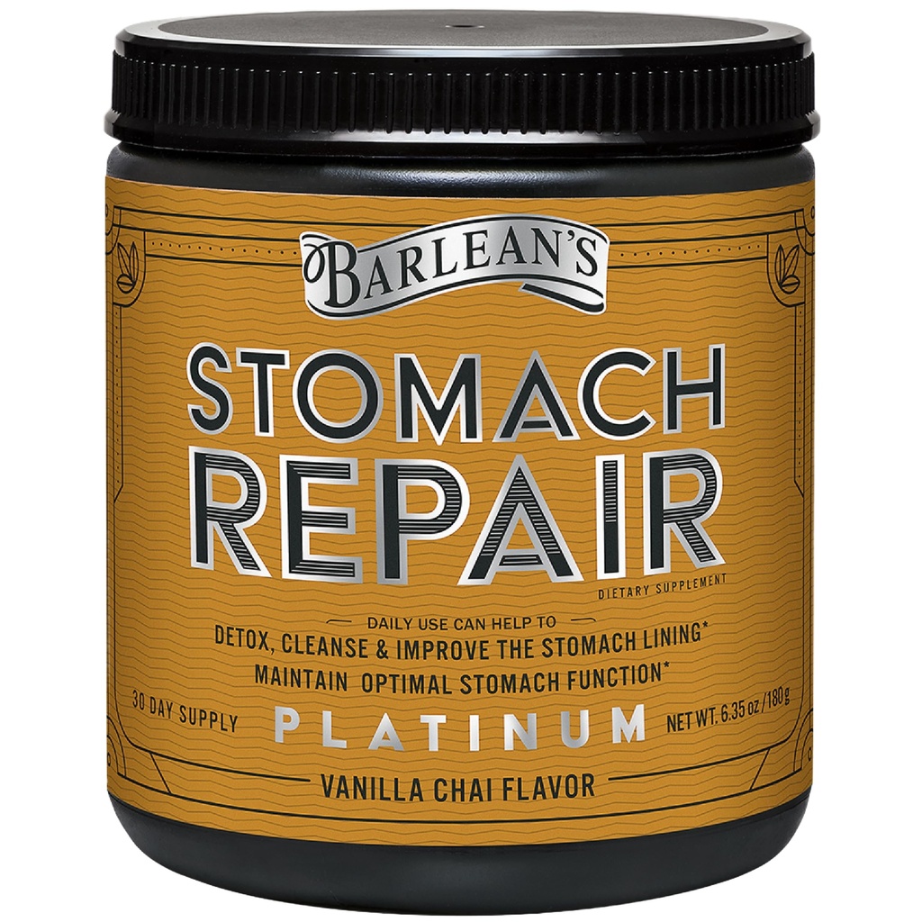 Barlean의 Stomach 수리 Gut 건강 분말 보충교재, 섬유 및 소화 지원은 Detox와 Cleanse, Vanilla Chai 음료 혼합, 6.35 oz를 위해 혼합을 보충합니다
