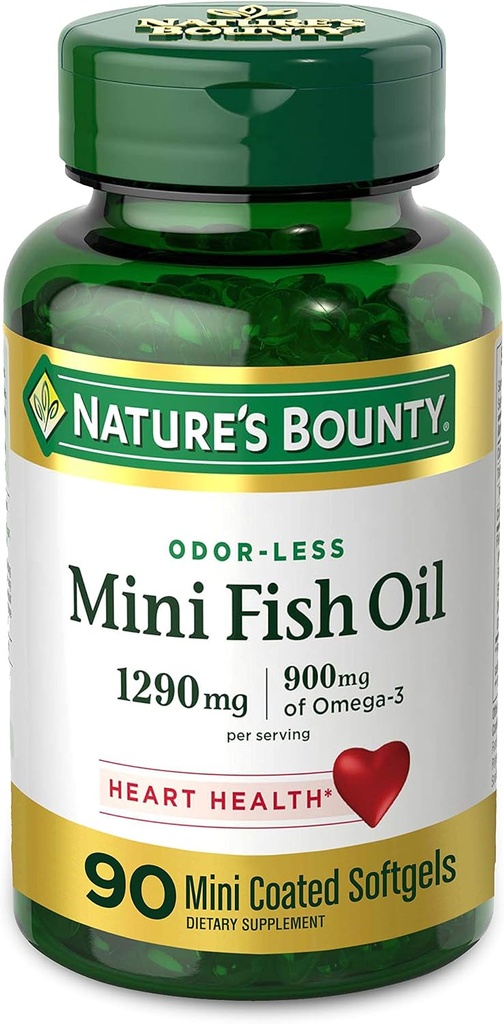 자연의 Bounty 소형 물고기 기름, 1290mg의 Omega-3, 90 Softgels의 900mg