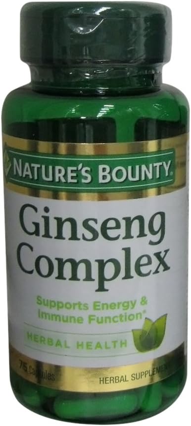 Nature 's Bounty Ginseng Complex 초본 건강 캡슐 75 Ea (팩 2)