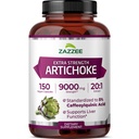 Zazzee 여분 힘 Artichoke 20:1 추출물, 9000 mg 힘, 5% Caffeoylquinic 산, 150 Vegan 캡슐, 5 달 공급, 집중되고 표준화된 20X 추출물, 비 GMO 및 모든 자연