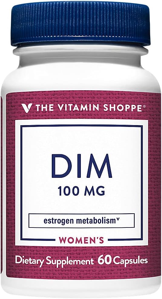 Bioperine Black Pepper Extract의 비타민 Shoppe DIM 100MG, 여성 건강 (60 캡슐)에 대한 에스트로겐 대사 지원