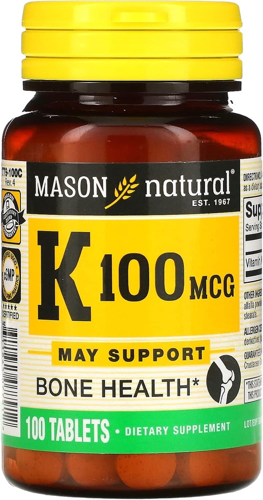 SON NATURAL 비타민 K, 100 mcg, 100 정제
