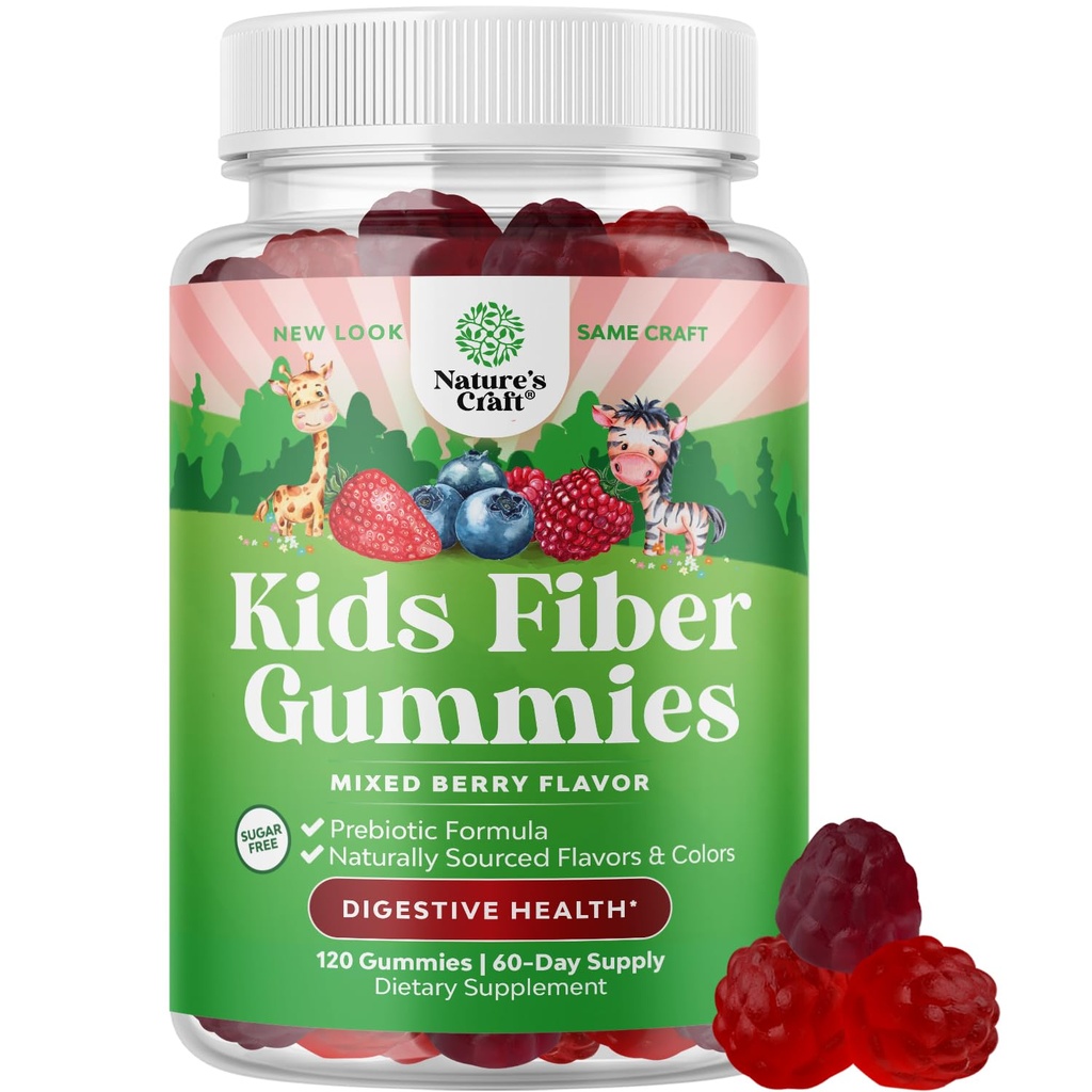 아이를 위한 높은 Prebiotic 섬유 Gummies - 소화 & 변비를 위한 규정식 섬유 보충교재 - Chicory 뿌리 아이 면역성이 있는 Gummies - Non-GMO & Vegan 소화 영양 보충교재 - 120 조사