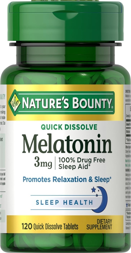 성격의 현상 Melatonin 정제, 3 mg, 120 조사