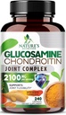 Glucosamine Chondroitin MSM 2100mg Complex - Turmeric & Boswellia를 가진 남자와 여자를 위한 합동 지원 보충교재, 3배 힘 글루코사민 보충교재 - 240의 캡슐