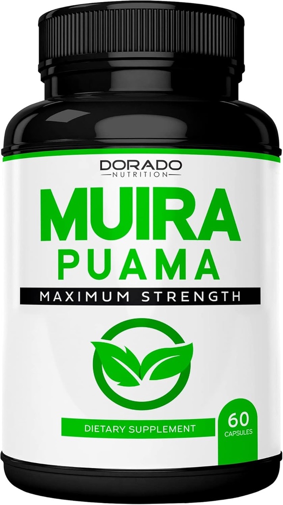 Muira Puama Root Extract 1000mg for Men and Women - Premium Capsules - 60 Count - Zero Fillers - Third Pary Tested - 글루텐 무료 및 비 GMO - USA Made - 품질 보증 - 효능 및 순도 테스트