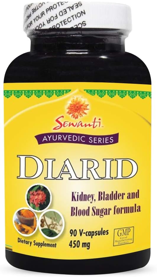 Sewanti Ayurvedic 시리즈 Diarid 90 V 캡슐/5: Curcuma Longa, Salacia, 나무 심황, 인도 Kino 나무의 1개의 추출물
