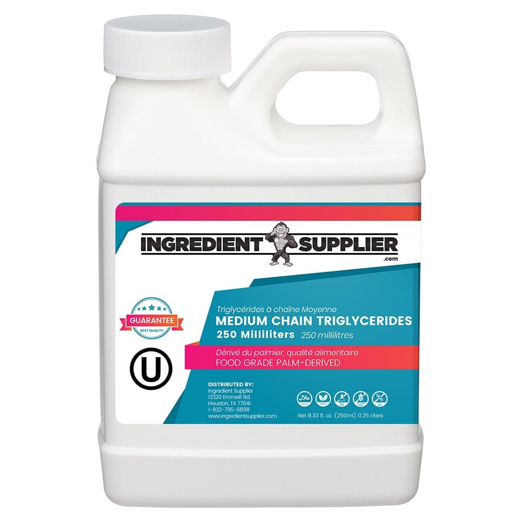 MCT 오일 - 250mL (8.33 Oz.) 지속 가능한 팜 - USP 식품 등급 - 비 GMO - Halal - 스포츠 영양, Keto 또는 Paleo 다이어트, 청정 에너지, 추출물