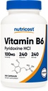 Nutricost 비타민 B6 (Pyridoxine HCl) 100mg의 240의 캡슐