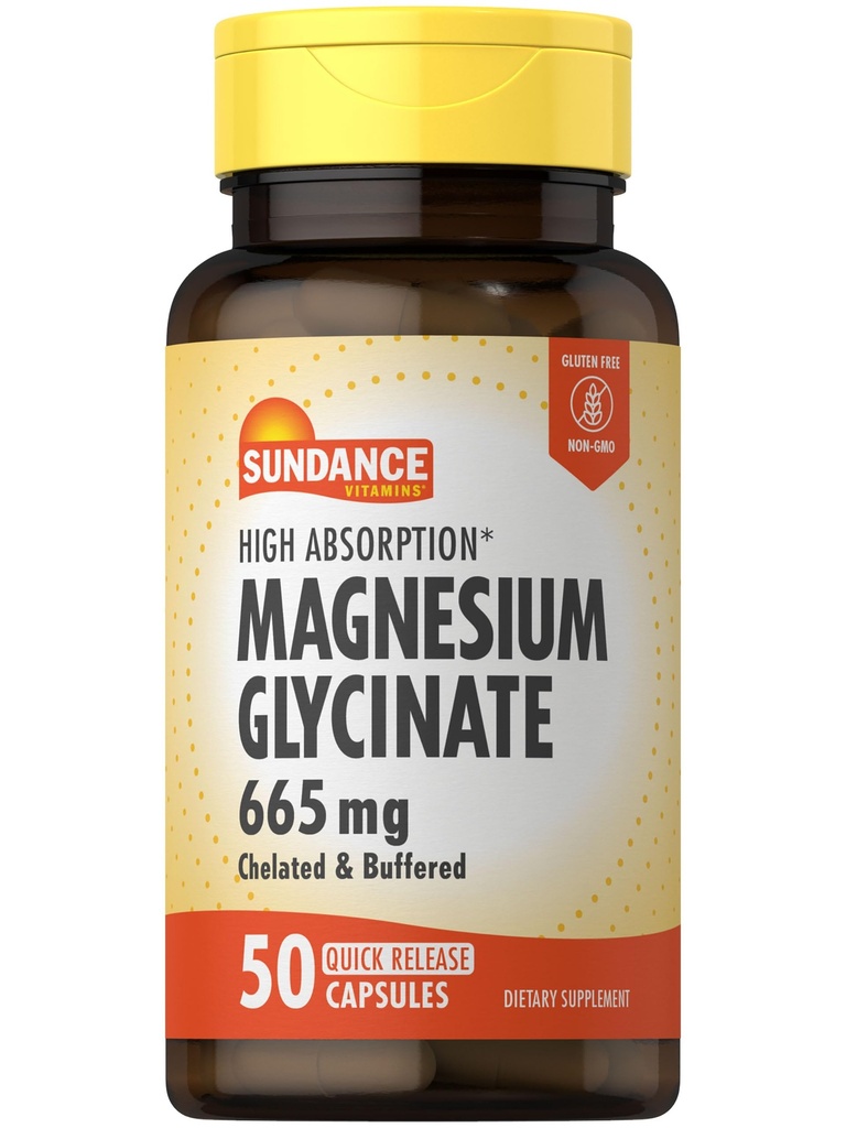 Sundance 마그네슘 글리세린 캡슐 | 665 mg | 50 빠른 릴리스 알약 | Non-GMO 및 글루텐 무료 보충