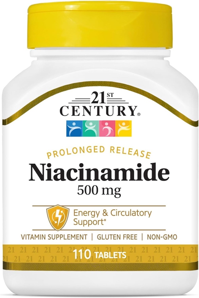 21 세기 Niacinamide 500 mg 정제 연장 출시 - 110 ct, 2 팩