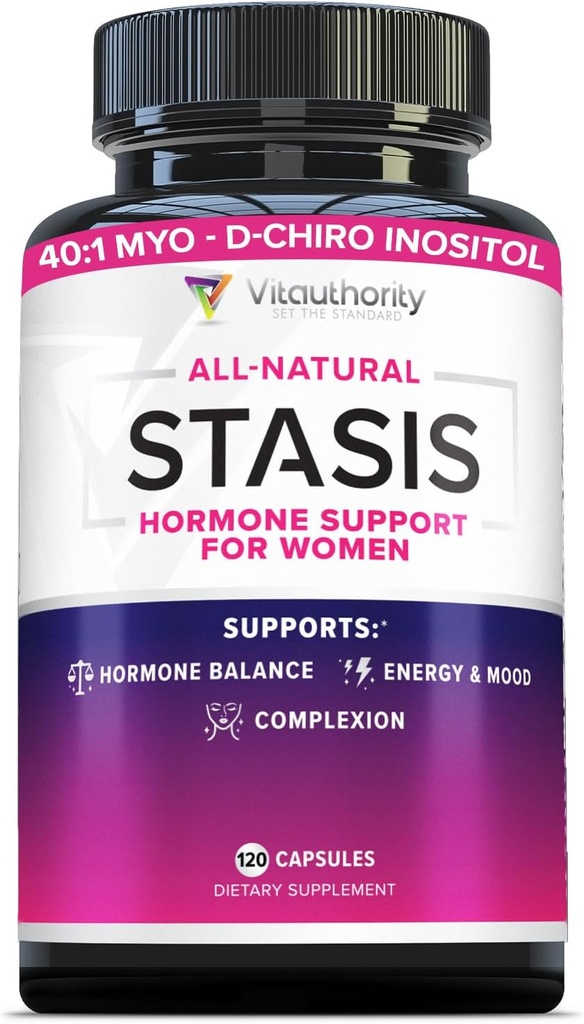 Vitauthority 여성 호르몬 밸런스 보충 - 40 : 1 Myo-Inositol & D-Chiro Inositol 혼합 여성 호르몬 균형을위한 DIM - 여성 건강 비타민 피부 에너지 및 사이클 지원 (1 개월)
