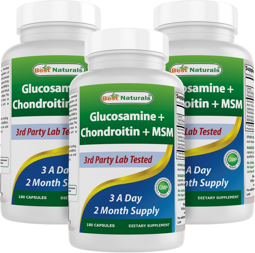 제일 자연적인, 글루코사민 Chondroitin 및 MSM 합동 보충교재, 서빙 당 2600 mg, (180의 조사 3))