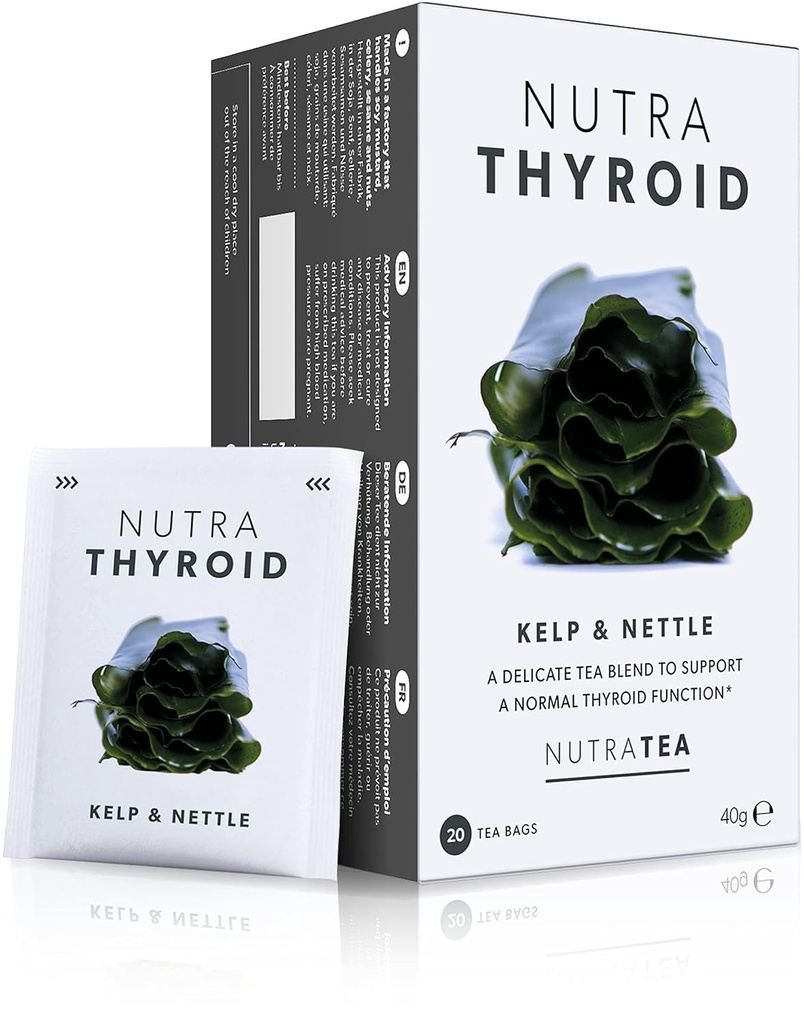 NUTRATHYROID - 갑상선 지원 차 | 갑상선 건강 차 - Metabolism 및 Thyroid 기능 지원 - 40 봉투 티백 - Nutra Tea - Herbal Tea - (2 팩)