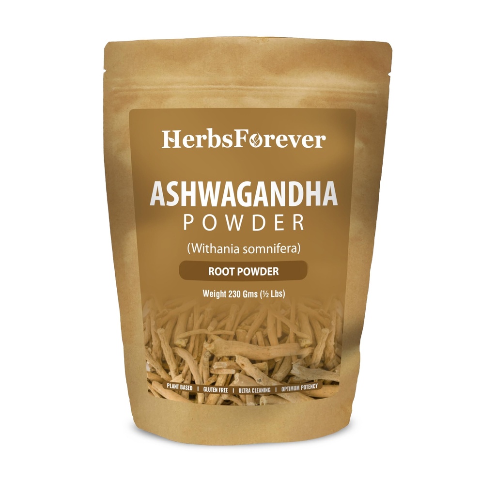 HerbsForever Ashwagandha 분말 230g I Winter Cherry, Non-GMO, Vegan, Gluten-Free I Ayurvedic Stress-Buster 지원 에너지 부스터, 활력 및 Rejuvenator 전체 웰빙