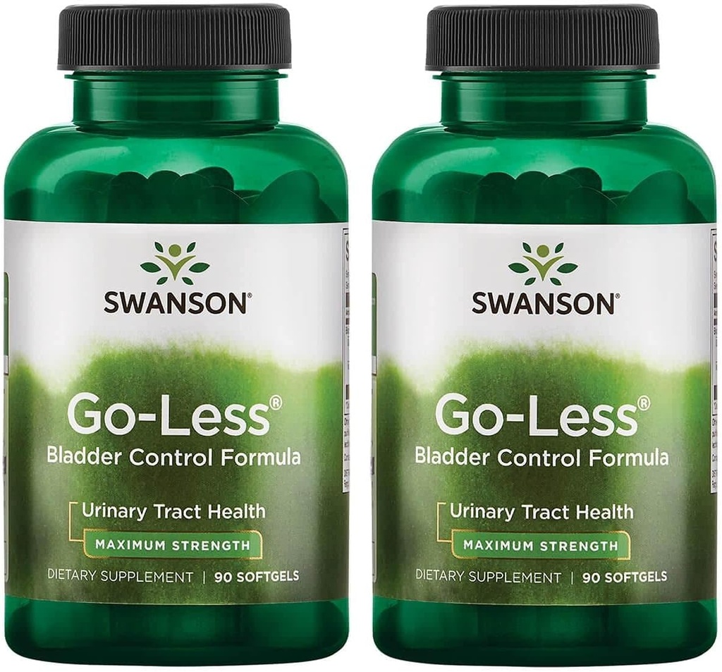 Swanson Go-Less Bladder Control Formula - Urinary Tract Health 및 Healthy Bladder Support - 호박 씨앗 추출물이있는 성인을위한 자연 보충 - (90 Softgels) 2 팩