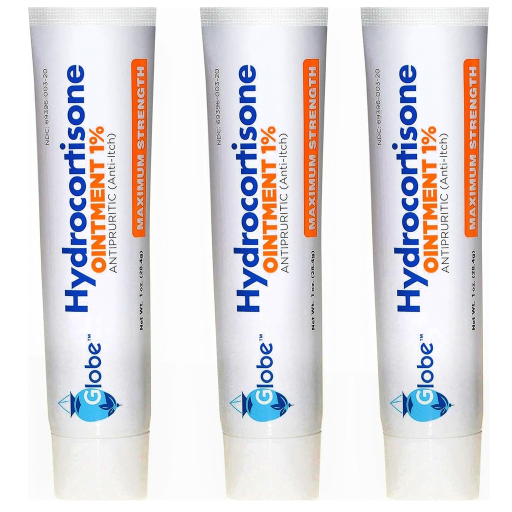 (3 팩) 지구 Hydrocortisone 최대 힘 투명한 연고 1%, 1개 oz, 적색, 팽윤, 가려움증, 돌진, 벌레/Mosquito 조금, Eczema, 치질 & 더 많은 것을 위한 반대로 Itch 화제 연고