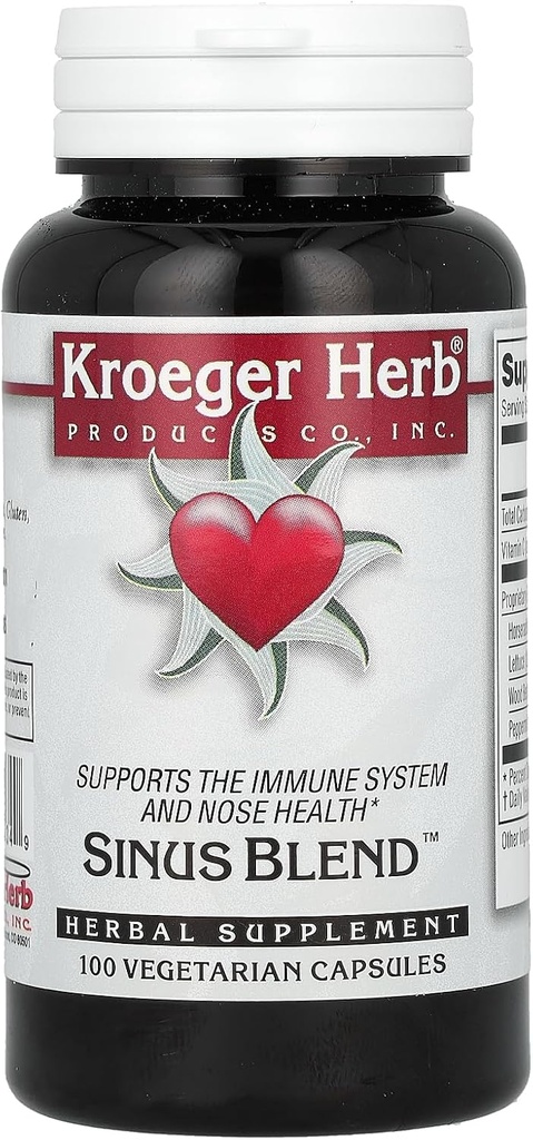 Kroeger 허브 Co Sinus 혼합, 100 채식 캡슐
