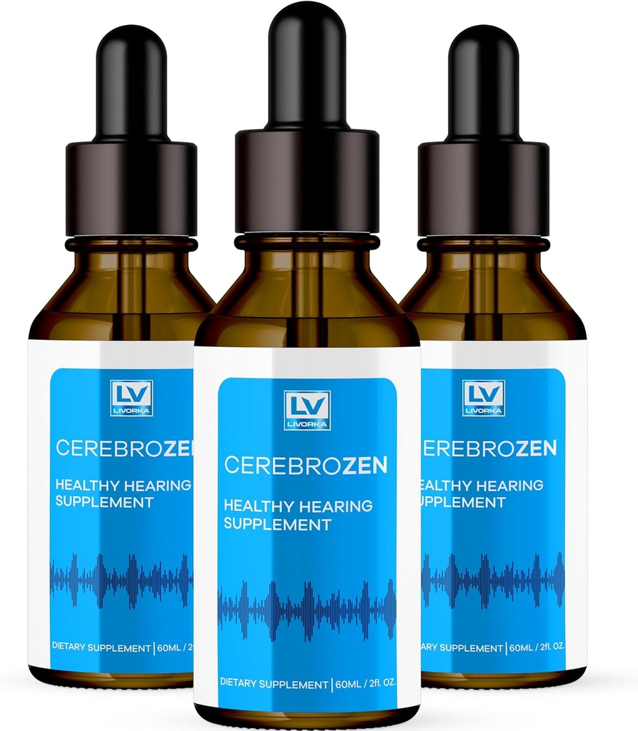 3 팩 - Cerebrozen Ear Drops - Cerebrozen, Cerebrozen 24, Cerebrozen 360 보청기, Cerebrozen Drops, Cerebrozen Liquid, Cerebrozen Drops, 3 개월 동안 3 병