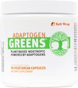 SaltWrap Adaptogen Greens - Mind-Body Resilience Formula - 스트레스, 초점 및인지 성능을위한 Caffeine-Free Nootropic - 90 캡슐