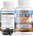 Shilajit Himalayan 캡슐 - 버섯 혼합, 아연과 순수한 Himalayan 유기 보충 - 강도, 체력, 두뇌 및 면역 건강을위한 2 개월 공급 - 여성 및 남성 120 카운트 채식을위한 Shilajit