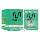 RUN GUM 열대 부스트 에너지 Chewing Gum 50mg 카페인 타우린 & 조각 당 B 비타민, 24 조각 (12의 포장) 설탕 무료, 영 칼로리에, 아스파테임 없음, 글루텐 자유로운, 1개의 ea