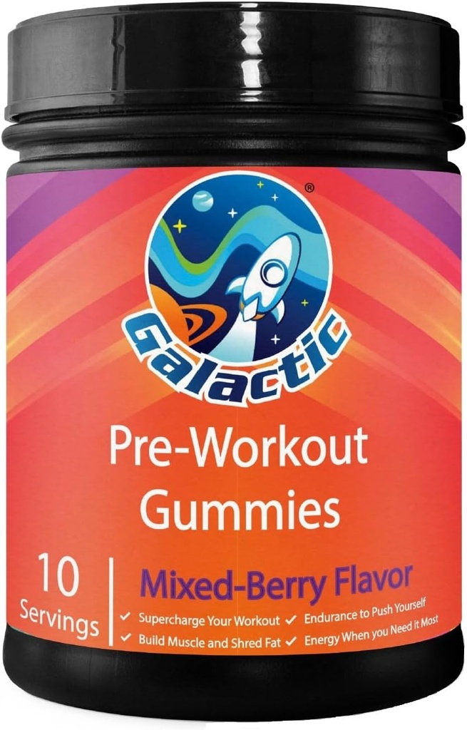 전 운동 Gummies, 모든 자연, 250mg 카페인, 베타 알라닌, L-Citrulline, L-Theanine, 크롬 Picolinate, 10 서빙