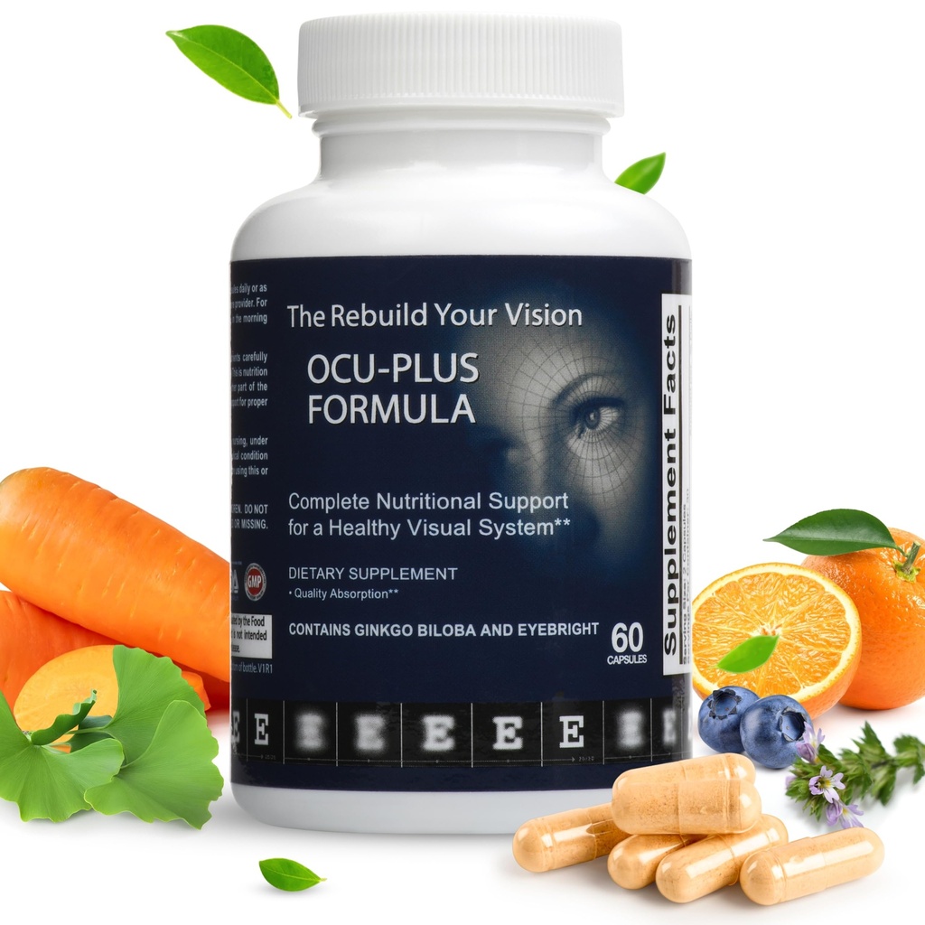 Ocu-Plus Formula – Lutein & Zeaxanthin을 가진 눈 건강 보충교재 – Bilberry, Ginkgo Biloba & NAC – 60의 캡슐과 더불어 시각적인 명확성, 밤 시각 & Macular 건강을 지원합니다