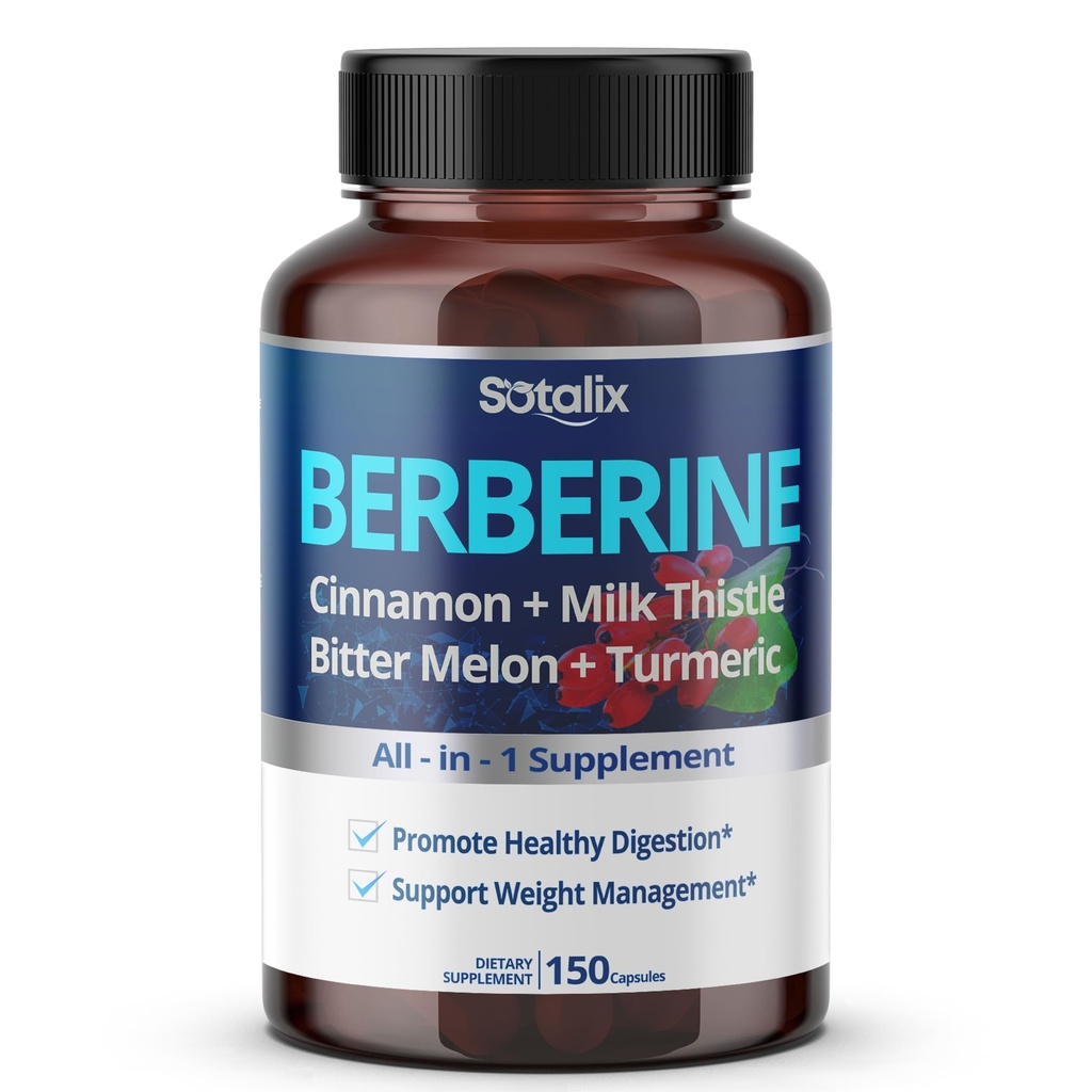 Ceylon Cinnamon, Bitter Melon, Milk Thistle - 150 Day Supply (150 Count (Pack of 1))의 프리미엄 Berberine 보충