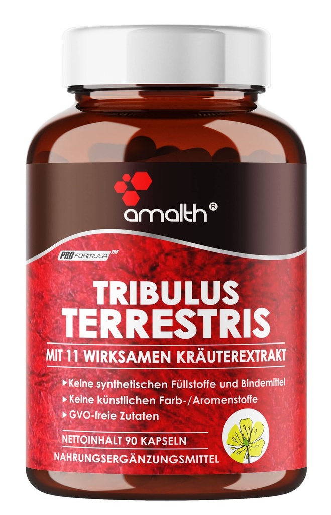 Amalth Tribulus Terrsestris, 20 : 1 추출물, Ashwagandha, Saw Palmetto, Shilajit 120 캡슐