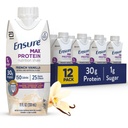 Max Protein Shake | 프랑스어 바닐라 | 드링크 준비 | 30g Protein for Muscle Health | 1g Sugar, 4g Fiber | 11 fl oz, 12 Pack