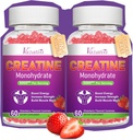 여자 & 남자를 위한 2개의 팩 크레아틴 Monohydrate Gummies, 근육, 증가 에너지 & 힘, 자연적인 딸기 풍미, 120 조사를 위한 설탕 자유로운 Vegan Creatine 보충교재
