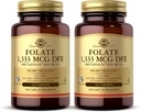 Solgar Folate 1,333 mcg DFE (Metafolin 800 mcg) - 100 정제, 2 팩 - Prenatal 비타민 - 비 GMO, 글루텐 무료, 낙농장 무료, 고셔 - 200 총 봉사
