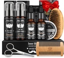 남자 손질 & 배려를 위한 Beard 장비: 2개의 팩 Beard 기름 및 발기로 - 면도한 로션 Sandalwood, 솔 및 Comb 세트 후에 세척 & 컨디셔너는 가위로 자릅니다, 아빠를 위한 발렌타인 아버지 선물