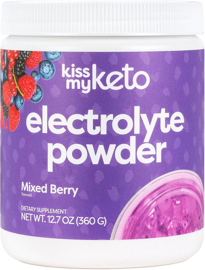 키스 내 Keto 전해질 분말 - 혼합 베리, 보충 (90 서빙), 새로 고침 과일, 하이드로 션 음료 혼합, Zero Carbs, 5 칼로리, 설탕 무료, 12.7 Ounce
