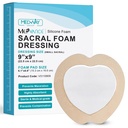 MedVance TM 실리콘 - Sacral Bordered Silicone Adhesive Foam Wound Dressing, Sacrum, Size 9 "x 9"(6.1"패드 x 6.6"패드), 5 드레싱 박스