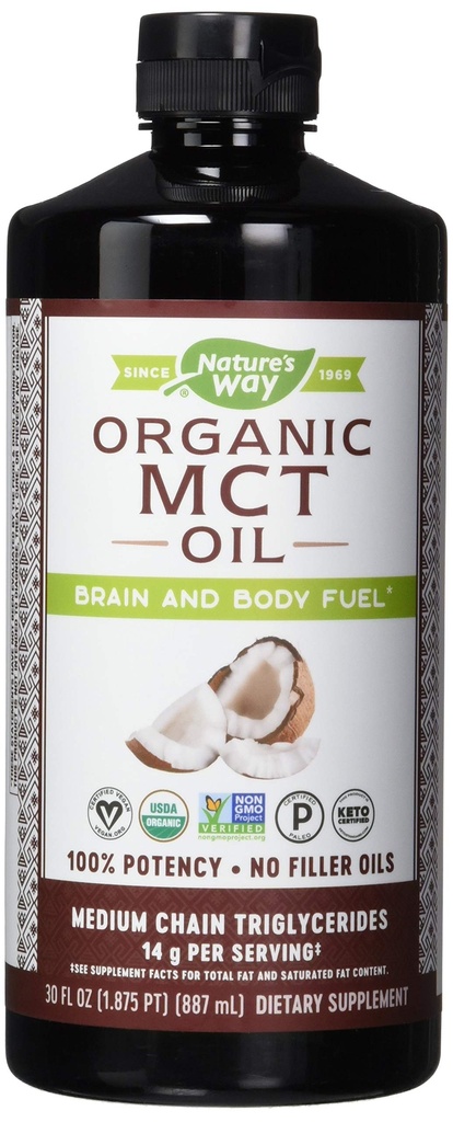 Nature's Way Nature's Way Mct Oil from Coconut Pure Source, No Filler Oils, 서빙 당 Mcts 14 G, 30 Fl Oz (포장 6)
