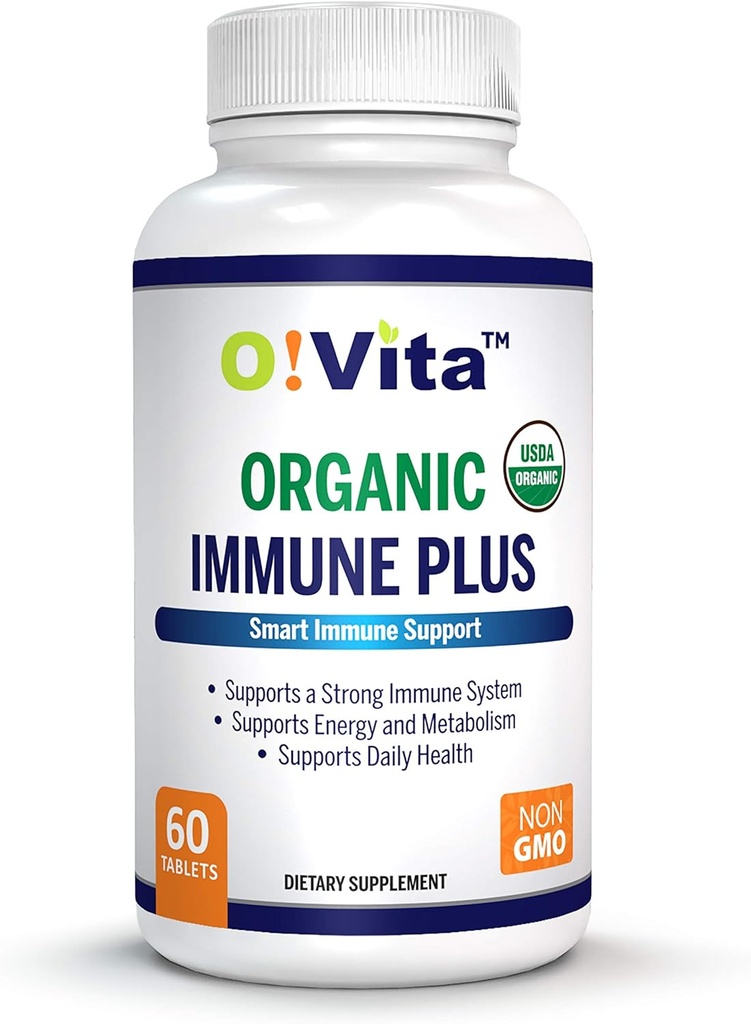 유기 Immune 플러스, 7-in-1 USDA는 300mg Elderberry, Oregano 잎 분말, Moringa 잎 분말 (60 비 GMO, 초본 정제)와 유기 면역 부스터를 증명했습니다