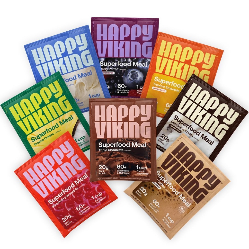 유해 Viking 다양성 팩 식물 단백질 분말, 금성 Williams, 20G 단백질, 낮은 Carb, Keto, Vegan, Gluten-Free, Non-GMO, Superfoods, 완전한 식사 보충, 8 단 하나 Serve 팩에 의해 창조해