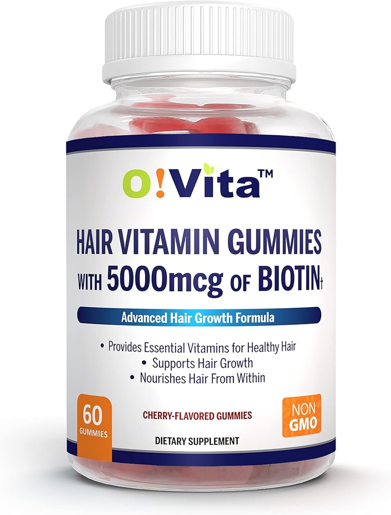 Biotin의 5000mcg를 가진 머리 비타민 Gummies, 강한 및 건강상 머리 보충교재는, 여자와 남자 (60 비 GMO Gummies)를 위한 더 빠른 머리 성장을 승진시킵니다